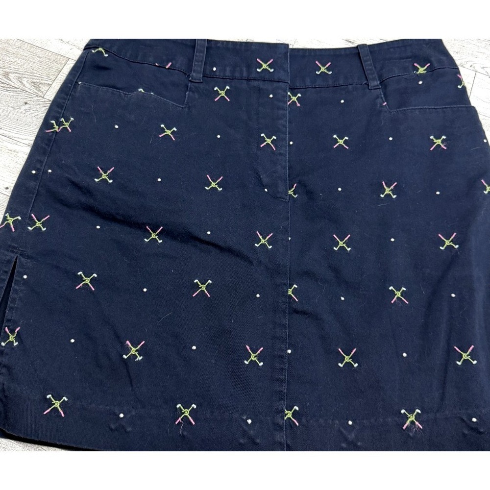 Izod C-Flex Navy Blue Women's ALL Over Print Golf Skort Skirt Shorts Size 6
